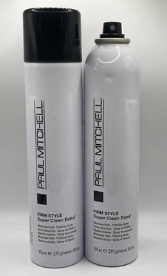 2PK Paul Mitchell Firm Style Super Clean Extra Finishing Spray ~ 9.5 OZ EA ~READ