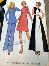 LOVELY VTG 1970s DRESS TUNIC PANTS Sewing Pattern BUST 43 FF