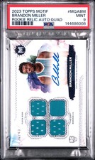 2023 TOPPS MOTIF MOTIF ROOKIE RELIC AUTO QUAD #MQABM BRANDON MILLER RC /49 PSA 9