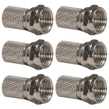 6x RG6 F-Type Male Twist-On Coax Coaxial Cable RF Connector Adapter F Type TV