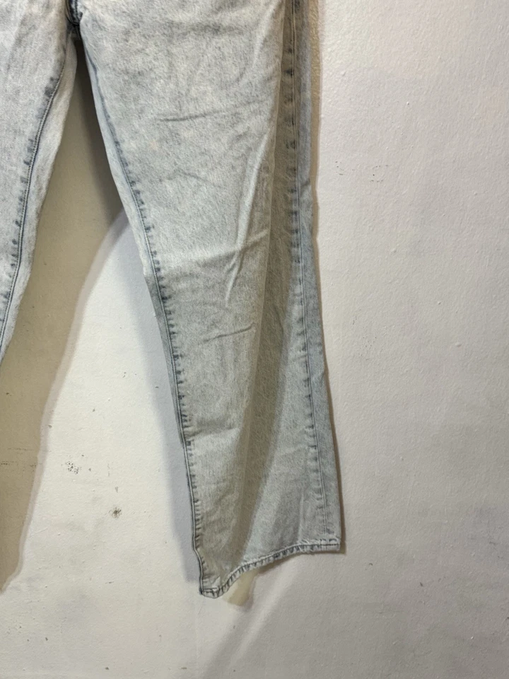 MNG by Mango Women’s Kaia Wide Leg Jeans Size 12 High Rise Light Blue Button Fly - Image 2 of 4