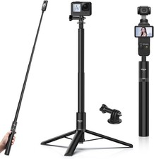 59in Invisible Selfie Stick Tripod for Insta360 X5/X4/X3/ONE X2/GO black
