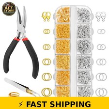 Qulltk 1200 Pcs Jewelry Making Kit with Tools - Silver Gold