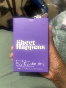 Sheet Happens Pre-Poo Toilet Sheets, Lavender Field Scent, 2 Pack, 40 Dissolv...