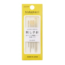 Hidamari Sashiko Needles Set 6 Silver Needles 4 Lengths Larger Eye Threading