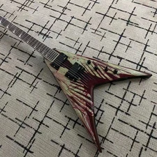 NEW FLYING V ELECTRIC GUITAR 6 STRING Strings-Thru-body EMG pickup US