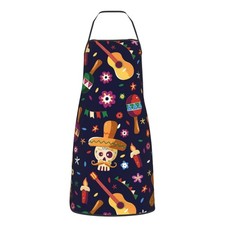 Woyaba sugar skull apron,cooking aprons for men women,kitchen apron chef apro...