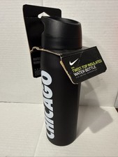 NIKE CHICAGO Vacuum Insulated Twist Top Water Bottle 24 OZ BPA Free Flaws Read