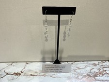 Artisan Clear Faceted Crystal Bead  Seed Bead Dangle 925 Earrings 22