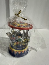 Schylling Horse Carousel Tin Metal Retro Push and Spin Toy