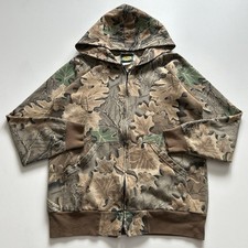 Vintage 90s Real Tree Camouflage Outdoor Zip Up Hoodie Men's Medium Made In USA