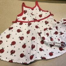 Vintage Gymboree 2001 Country Picnic Red Ladybug Baby 3-6 Infant 2 Pc Outfit