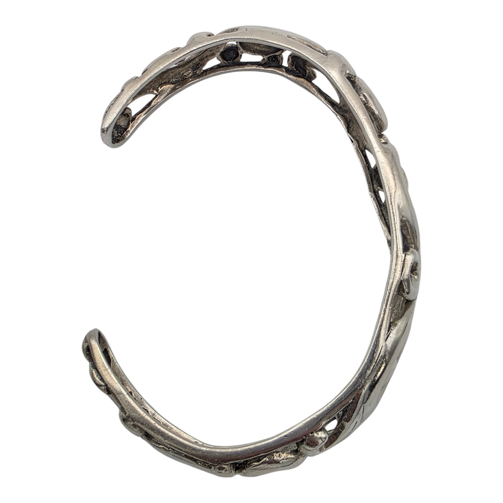 Sterling Silver 925 Openwork Scroll Cuff Bracelet… - image 4