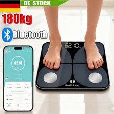 Digitale Personenwaage Smart Körperfettwaage Körperwaage Bluetooth mit APP 180kg