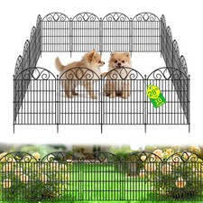 10 Panels No Dig Decorative Garden Fence Panel   28" H X 19.6' L Rustproof Me...