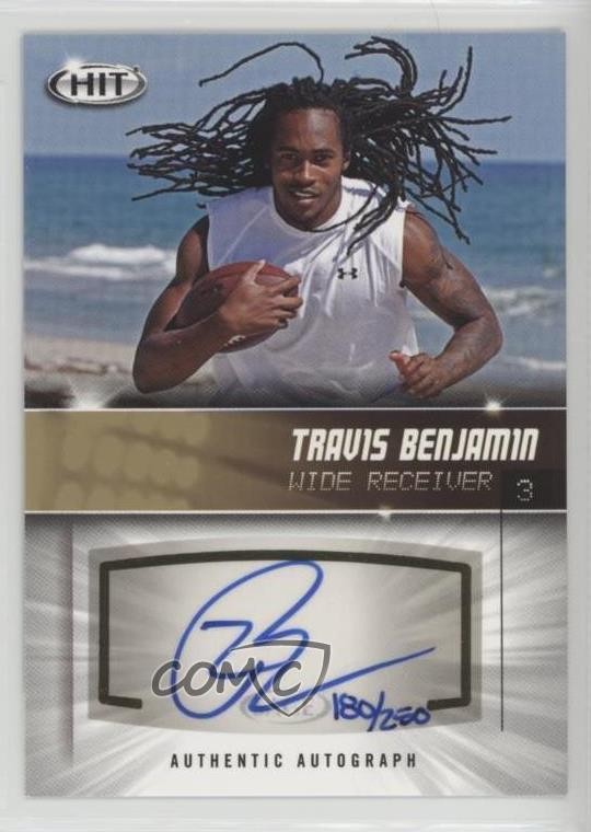 2012 SAGE Hit Gold 180/250 Travis Benjamin #A84 Rookie Auto RC 0af