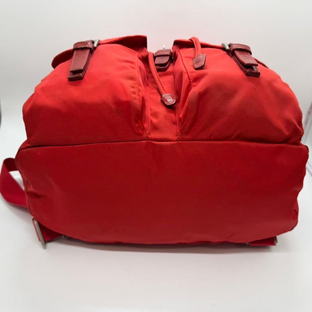 PRADA Tessuto Nylon Drawstring Backpack Red Authe… - image 5