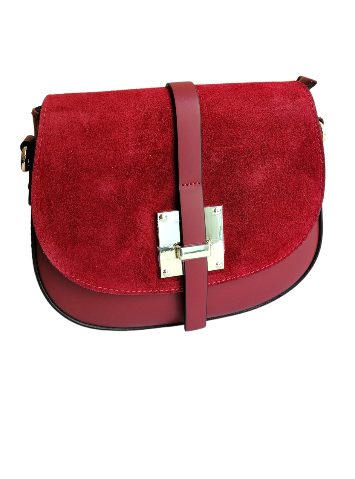 Borsa a Tracolla in Vera Pelle Liscia e Scamosciata | Idea Regalo Made in Italy foto 2