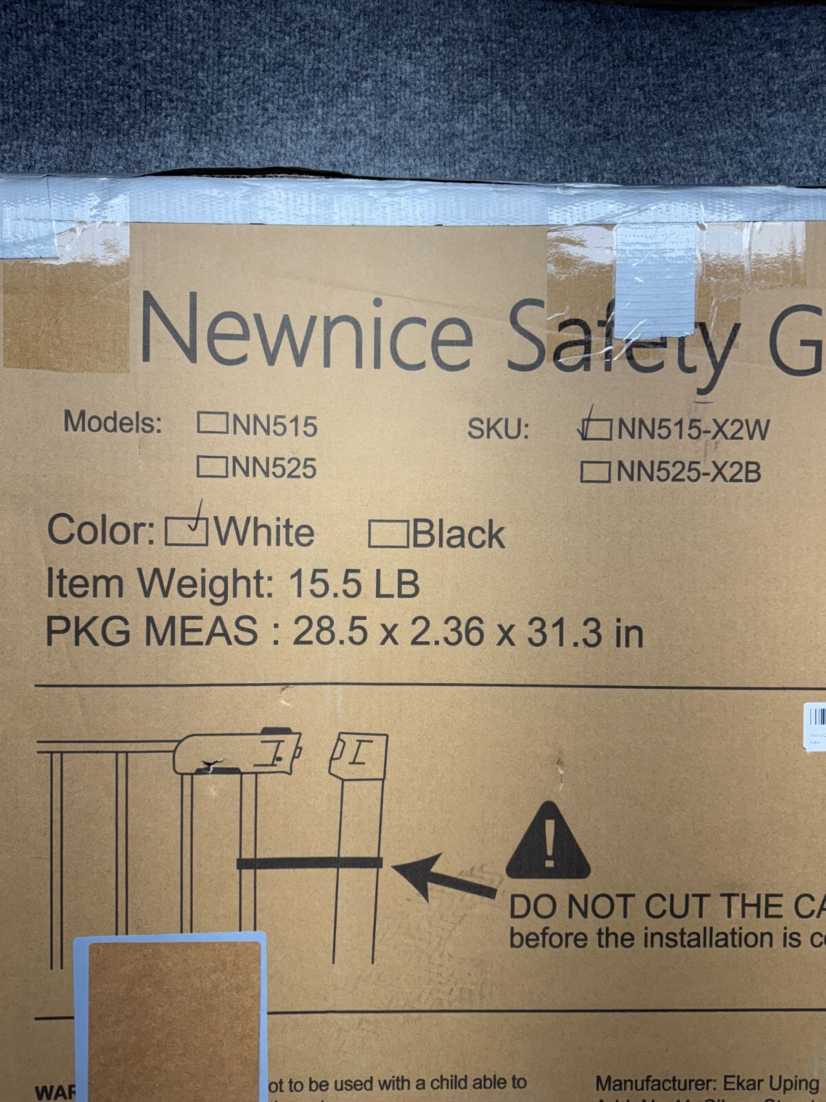Newnice 29.7-51.5" Extra Wide Baby Gate Metal Easy Install