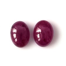 Red Ruby Cabochon Unheated 7X5 mm Oval Natural Calibrated Gemstone 2 Pieces Lot
