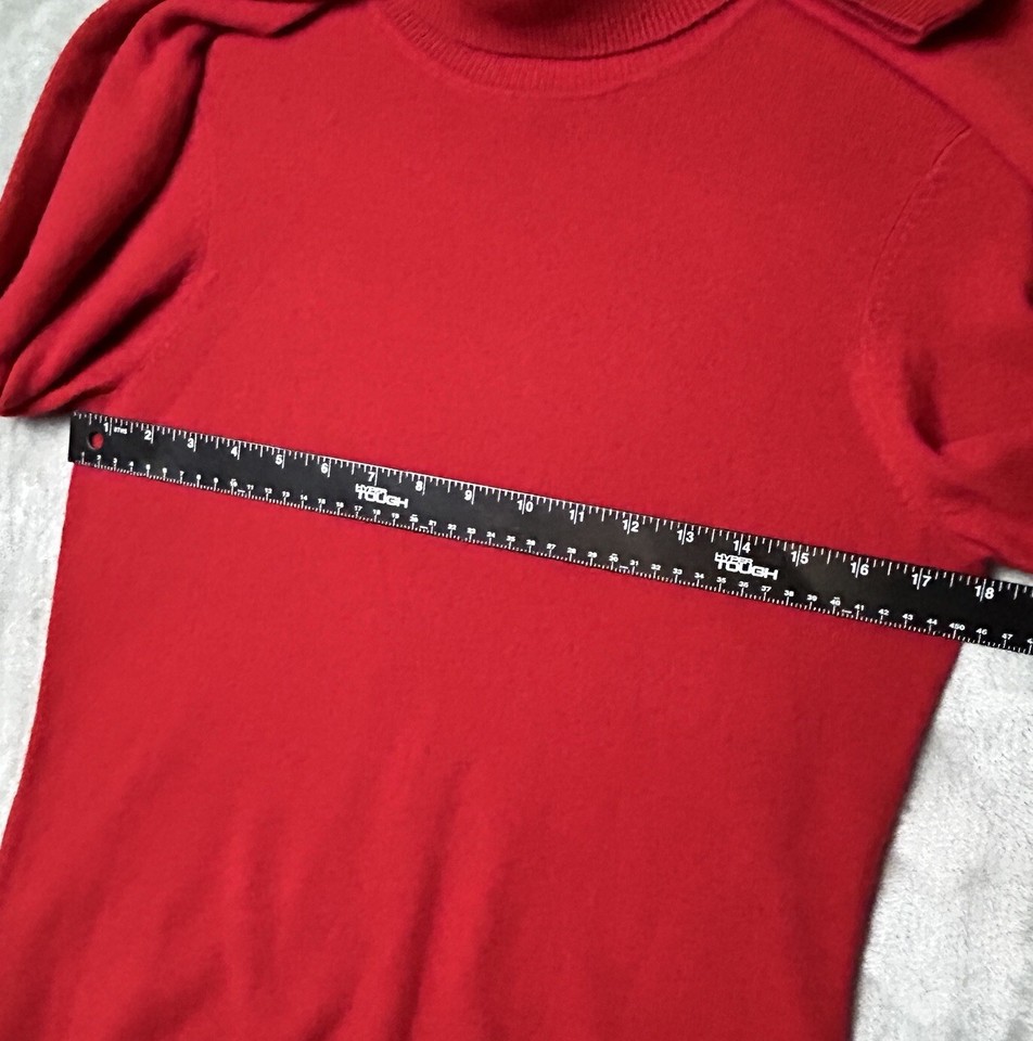 Charter Club 2Ply 100 Cashmere Turtleneck Sweater Red Womens Sz