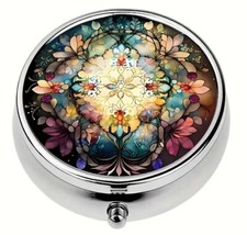 Mystical Floral Pill Box Case Medicine Travel Vitamin Holder Container Organizer