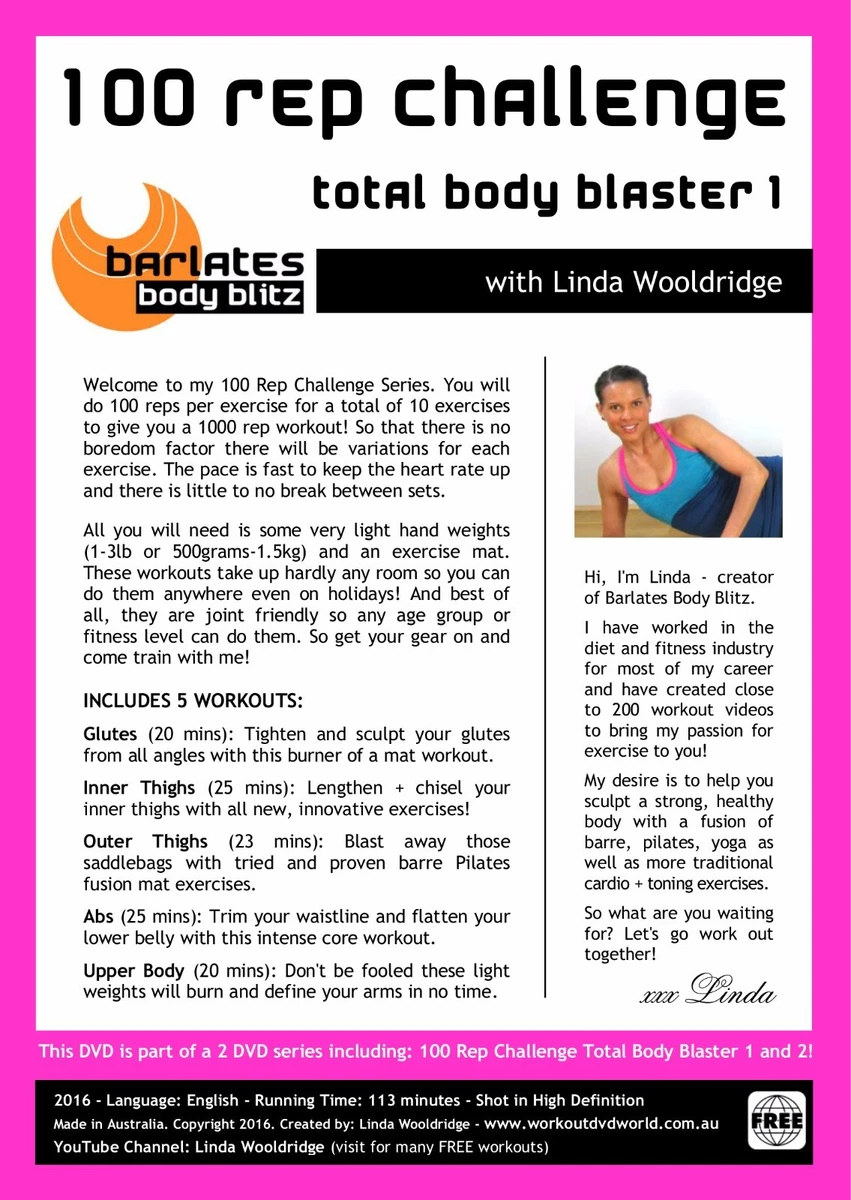 WORKOUT DVD Barlates 100 REP CHALLENGE TOTAL BODY BLAST 1 2 10
