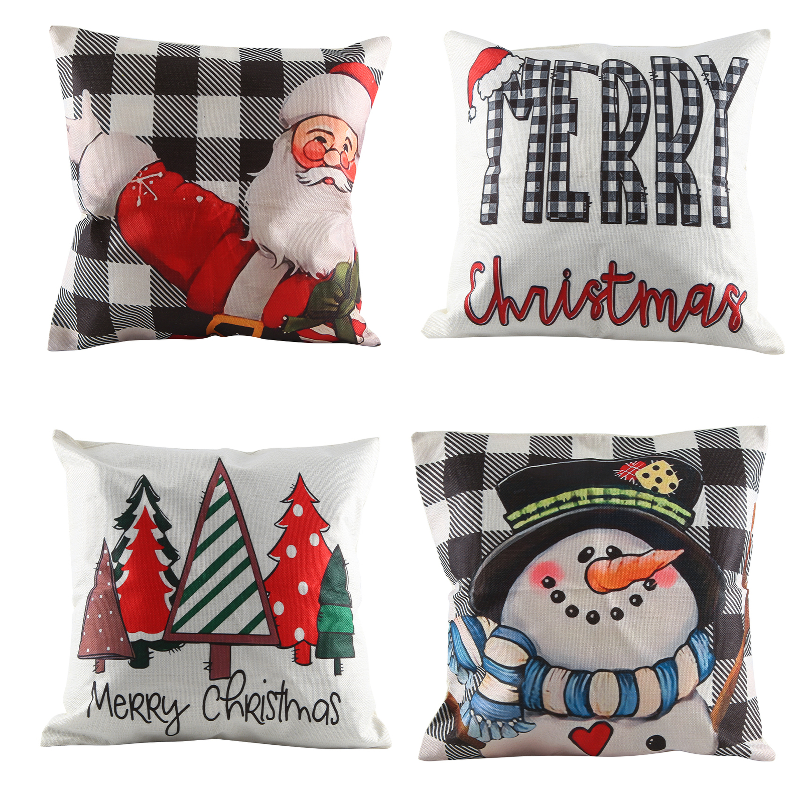 Christmas Pillow Covers 18X18 Set of 4 Christmas Decorations Farmhouse4065-image