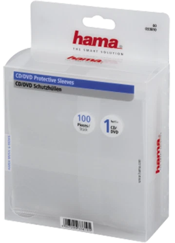Hama CD / DVD Transparent Protective Sleeve (Pack 100) Anti-static (UK Stock)