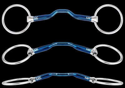 Ported Mouth Full Cheek Blue Alloy Bits, Equestrian Sweet