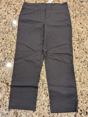 Alfred Dunner Womens Allure Pants Stretch Grey size 16