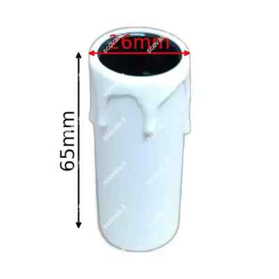 Portalampada Finta Candela E14 - Bianco, Altezza 65mm, Con Staffa Metallica M10x1 - Foto 9