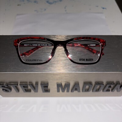 STEVE MADDEN KARLEE RED 52/17/135 EYEGLASSES FRAMES ONLY BRAND NEW!!!
