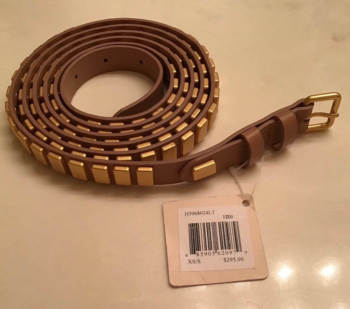 Nwt Haute Hippie Raffia Straw Belt Faux Pearl Gold Chain Boho Belt Sz Lg Verdusa Women main image 2