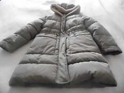 ZARA GIRLS PUFFER COAT/JACKET WITH HOOD AGE YRS 128CM GREEN UK
