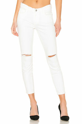 NWT Current/Elliott High Rise Stiletto Year Destroy White Skinny