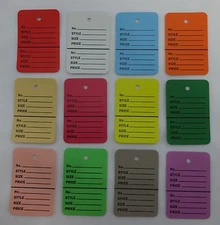 2-Piece Unstrung Coup on Garment Merchandise Price Tags 1.25" w x 1.875"