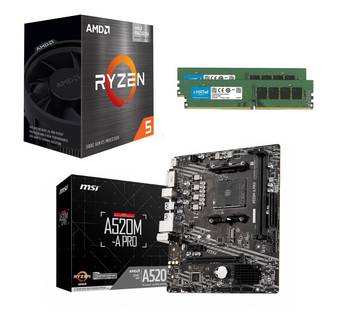 AMD Ryzen 5 5600GT + MSI A520M-A PRO AM4 microATX Mobo +