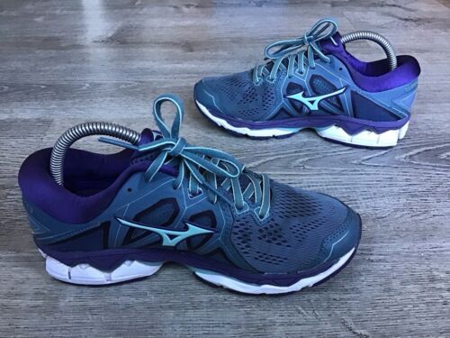 Mizuno Womens Wave Sky 2 Size 6.5 Shoes Running Athletic Sneakers Blue Purple - Picture 5 of 12