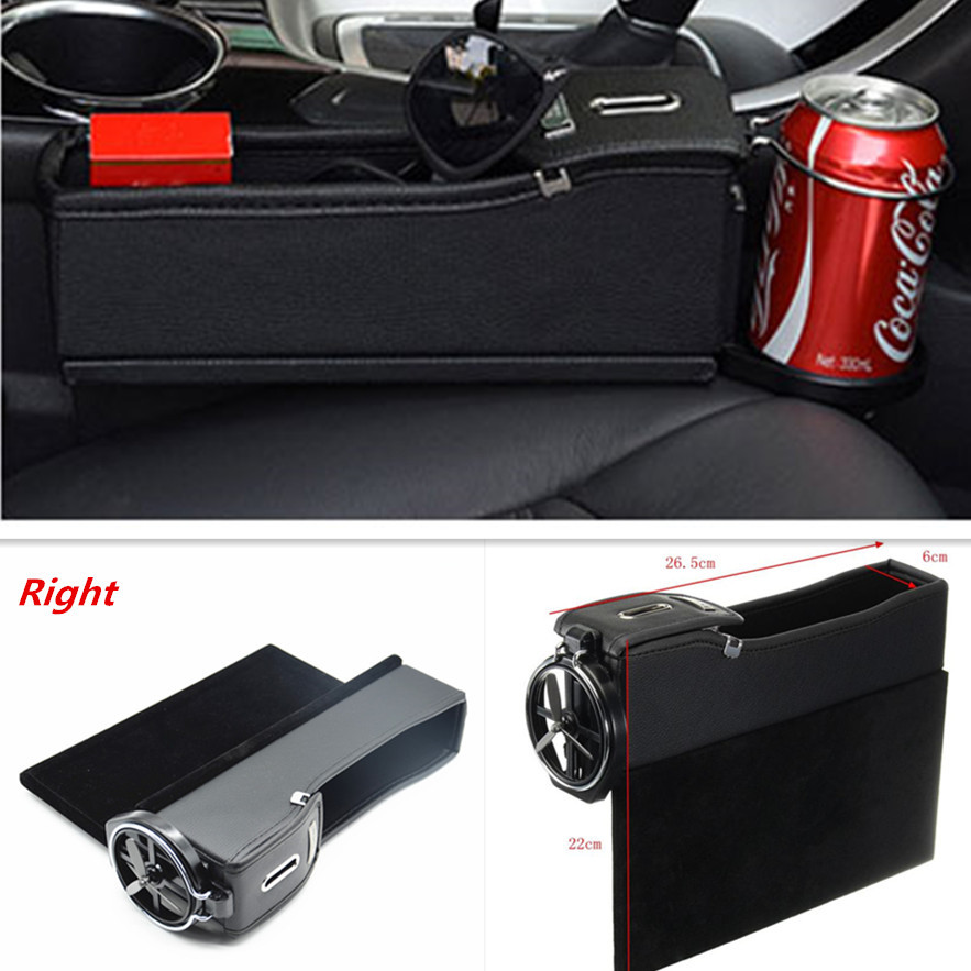 Car Right Seat Storage Box Cup Holder Storage Catcher Gap Filler Coin Collector