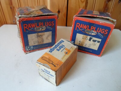 Sammler Vintage 3er Pack Rawlplug Kartons für Faser Rawlplugs