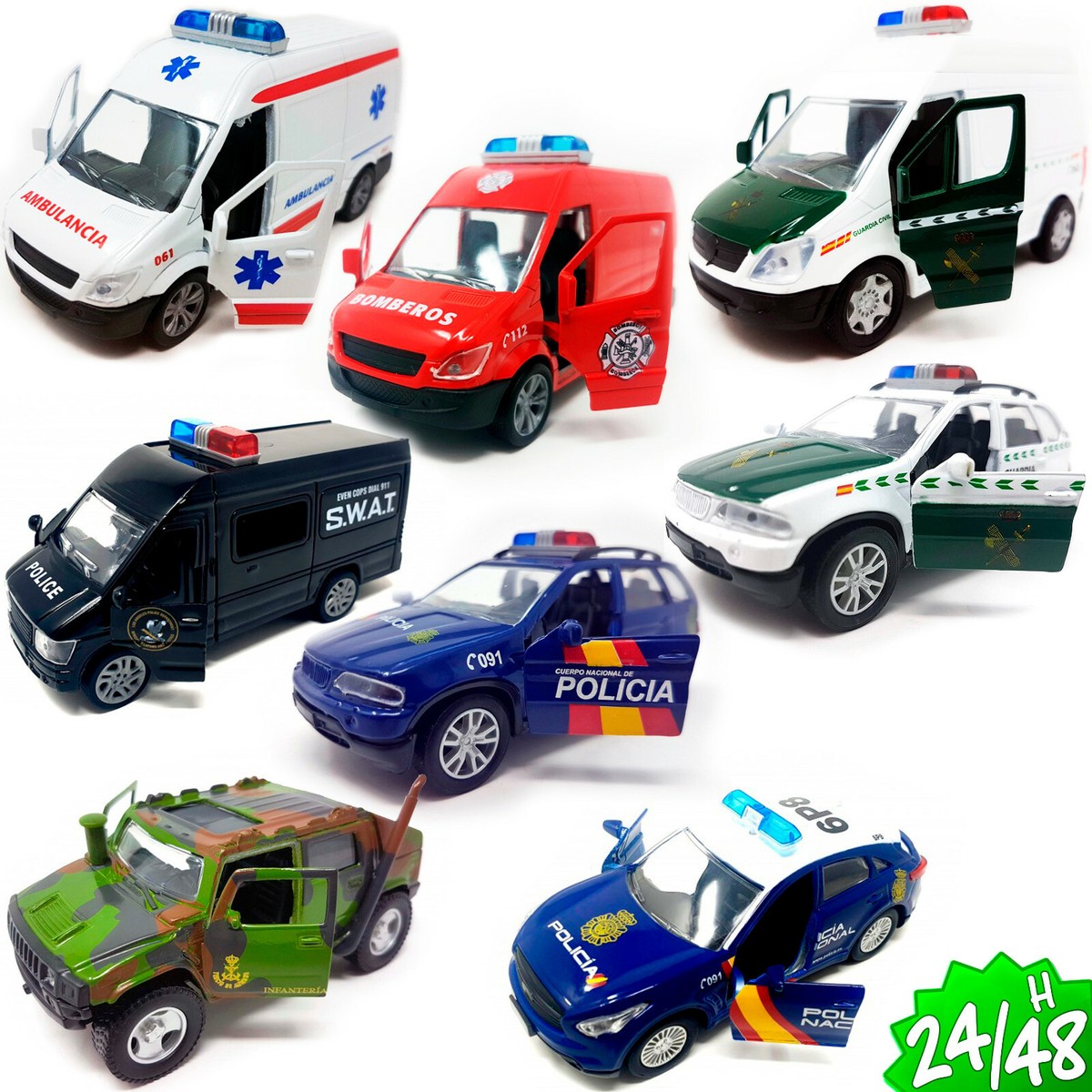 Coches a Escala Guardia Civil Policia SWAT Bomberos Militar Furgon