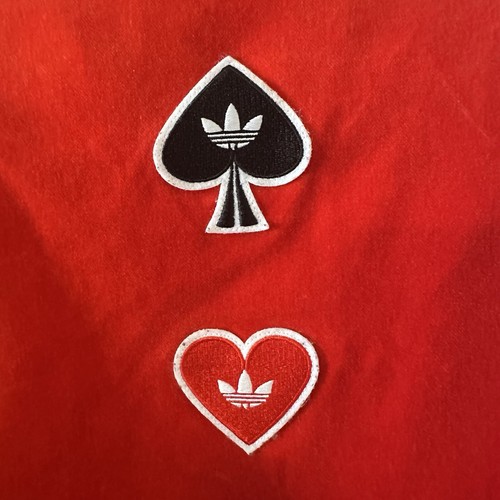 Adidas Red Velvet Bomber Jacket Women Back Stripes Pockets Card Patches Medium - Picture 15 of 20