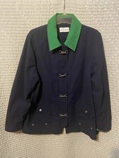 Alfred Dunner Navy And Green Jacket Full Zipper- 14