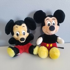 Mickey Mouse Disneyland Walt Disney World 2 Plush Lot Stuffed Animal Toy Vintage