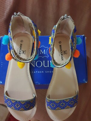 Damen Sandaletten Flache Sommerschuhe Manoukian Große 41 NEU