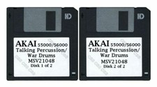 Akai S5000 / S6000 Set of Two Floppy Disks Talking Percussion War Drums MSV21048