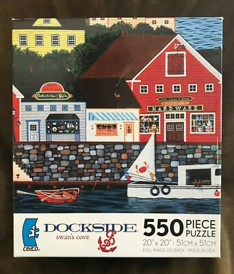Ceaco Casse-tete ~ Dockside ''Swan's Cove'' 550 Piece Puzzle ~ Factory Sealed