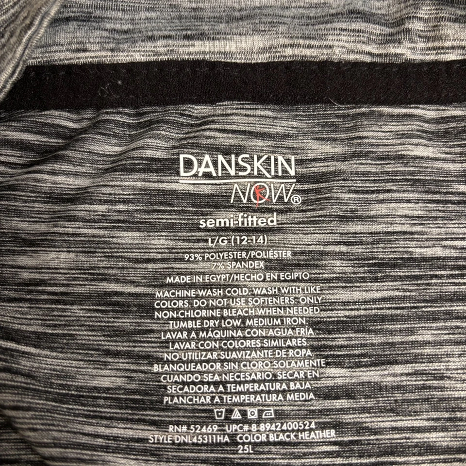 DANSKIN NOW Semi-Ajustado 1/4 Cremallera Gris Jaspeado Manga Larga Talla Grande Foto 3 de 4