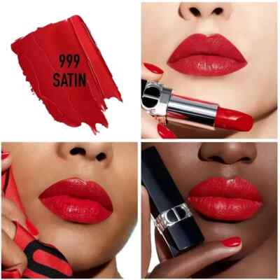 口紅 Dior makeup Dior Rouge Dior Couture Color Lipstick 999 SATIN 0.12oz/3.5g NEW